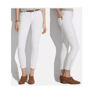 Madewell Mid Rise White Ankle Zipper Jeans Size 29